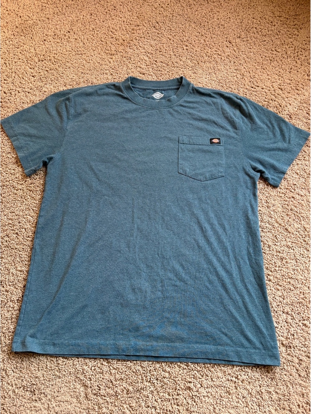 Dickies Men's Heavyweight Short Sleeve Pocket T-Shirt teal L LARGE